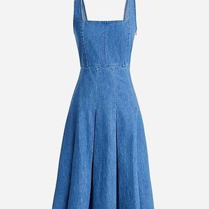J. Crew Pleated Chambray Dresss